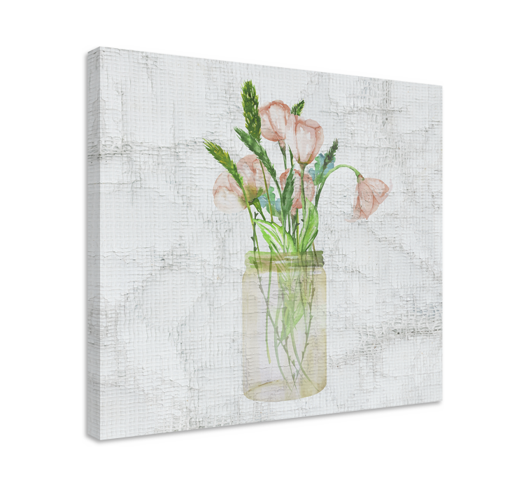 Leinwandbild pinkes blumenjar - TenStickers