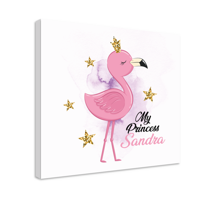 Wandbild Tier meine prinzessin flamingo mit namen - TenStickers