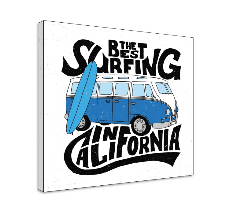 Leinwandbild sport surfen california van - TenStickers