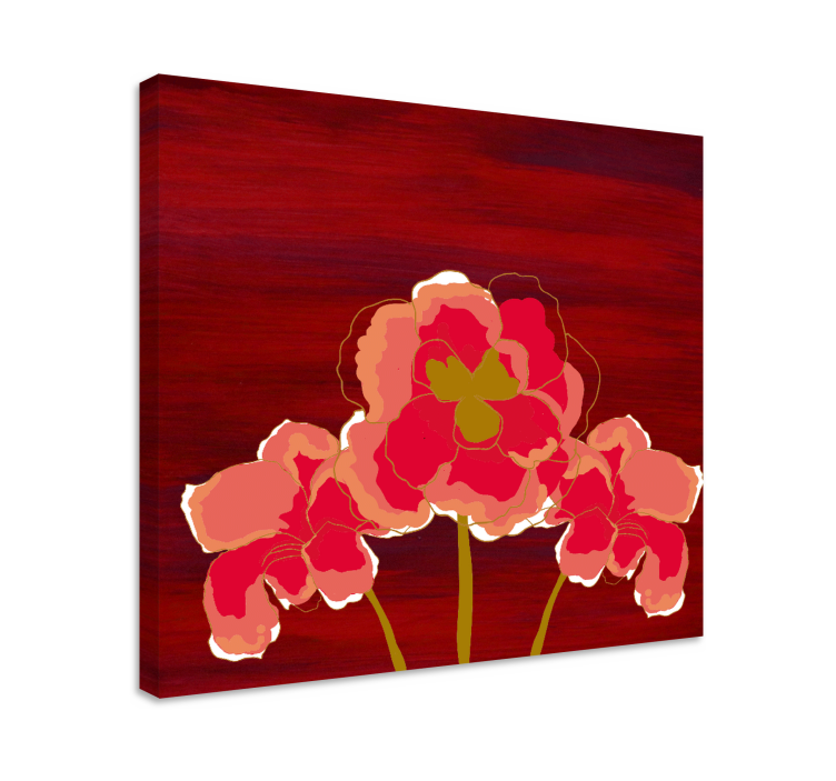 Leinwandbild lebhaftes blumen trio - TenStickers
