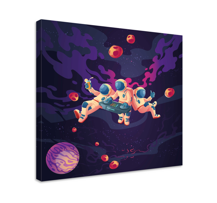 Wandbild gaming astronauten spielen zusammen - TenStickers