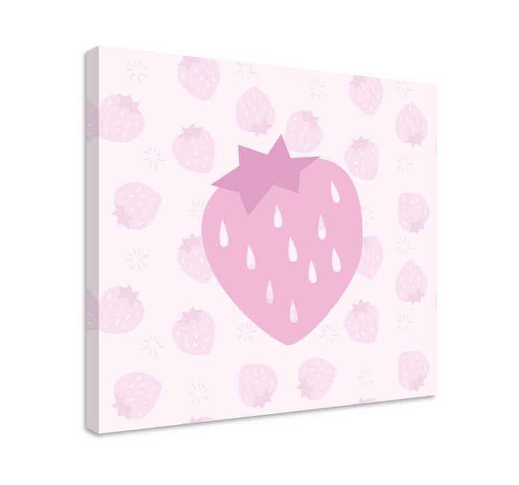 Leinwandbild obst pink herz erdbeere - TenStickers