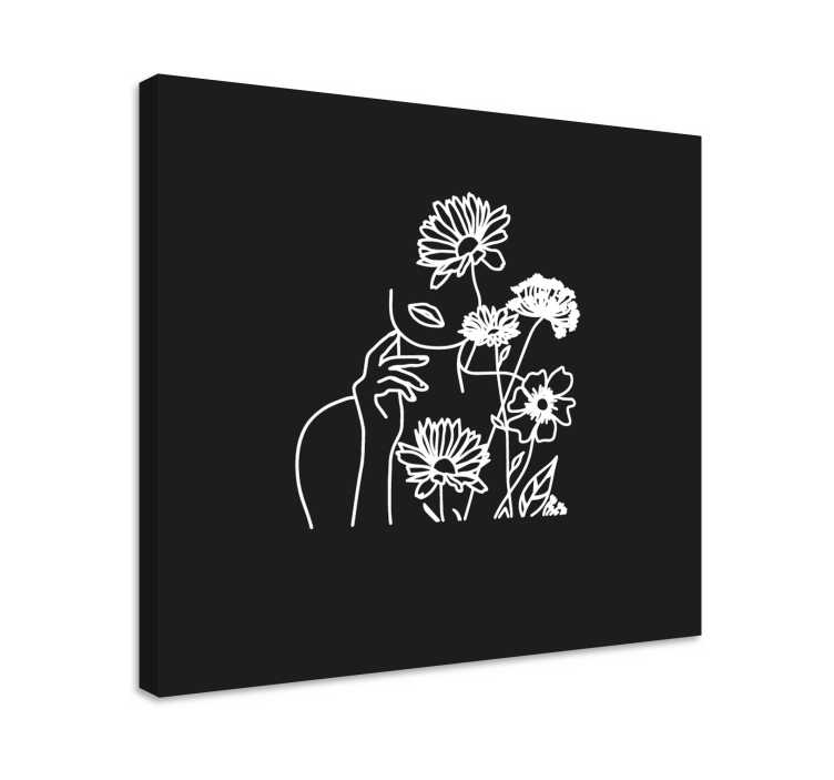 Leinwandbild minimalistische blumenlinie kunst - TenStickers
