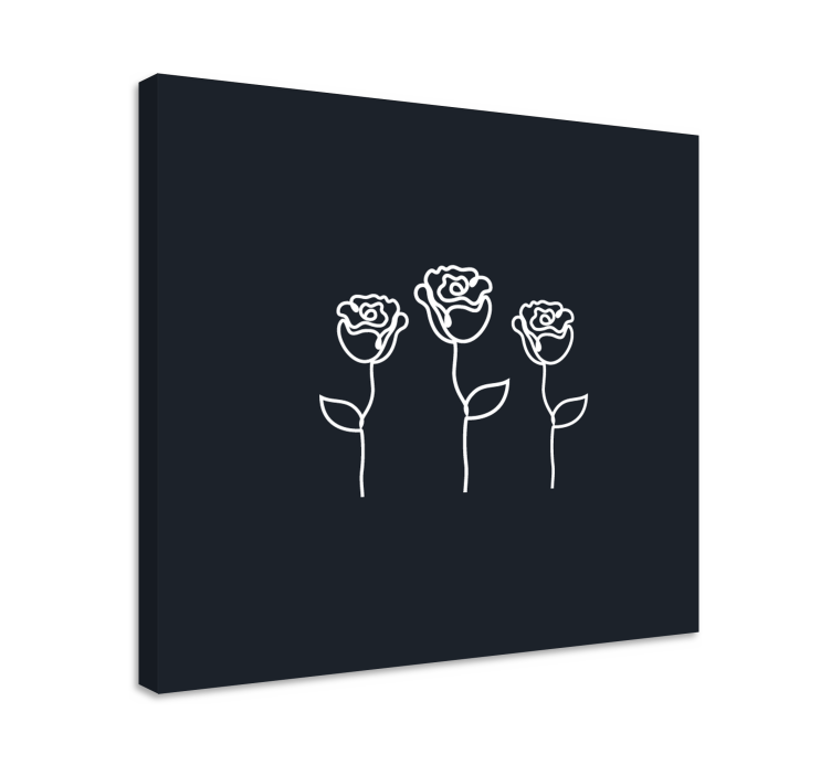 Leinwandbild Blume Minimalistische rosenillustrationslinie - TenStickers