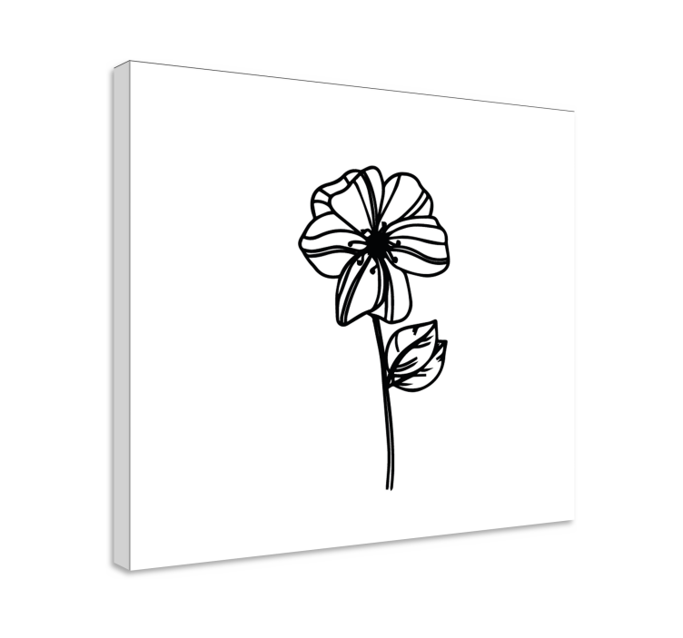 Leinwandbild elegante blumenumrisse - TenStickers