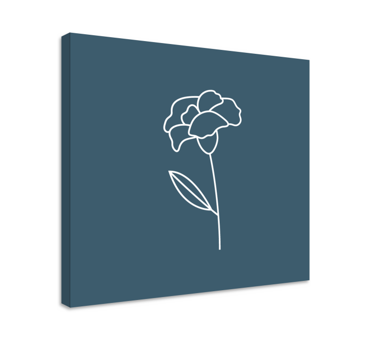 Leinwandbild Blume Niedliche linie kunstblumenillustration - TenStickers
