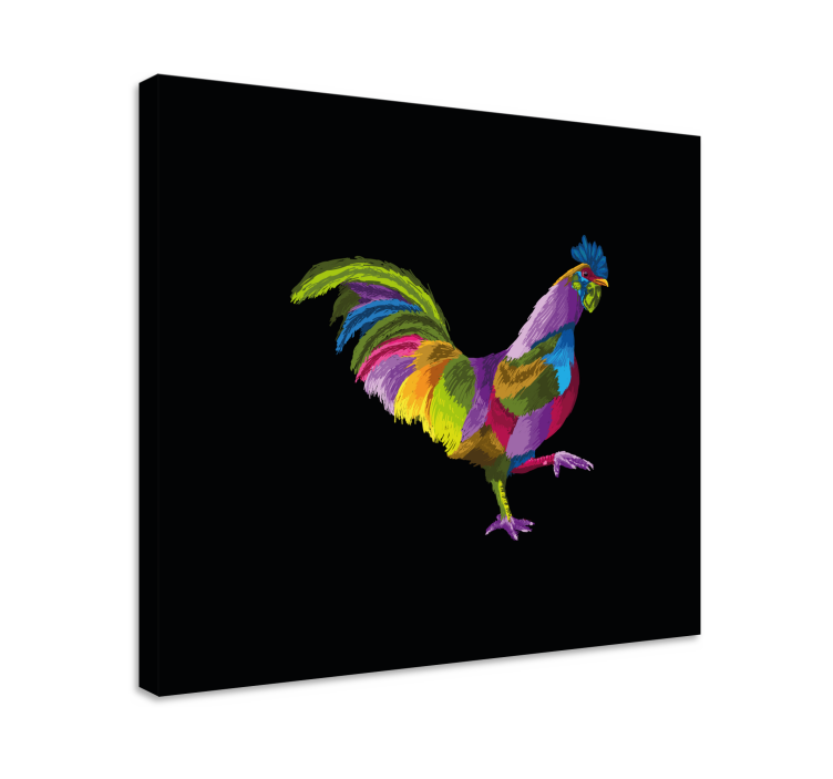Leinwandbild Vogel buntes hahn-design - TenStickers