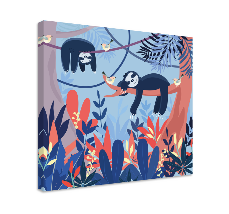 Wandbild tier faultiere auf ast - TenStickers