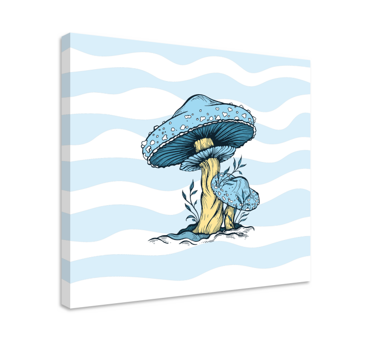 Leinwandbild Küche Blaue mashroom illustration - TenStickers