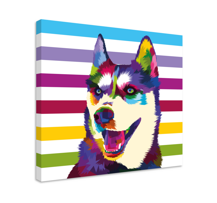 Wandbilder hunde buntes husky porträt - TenStickers