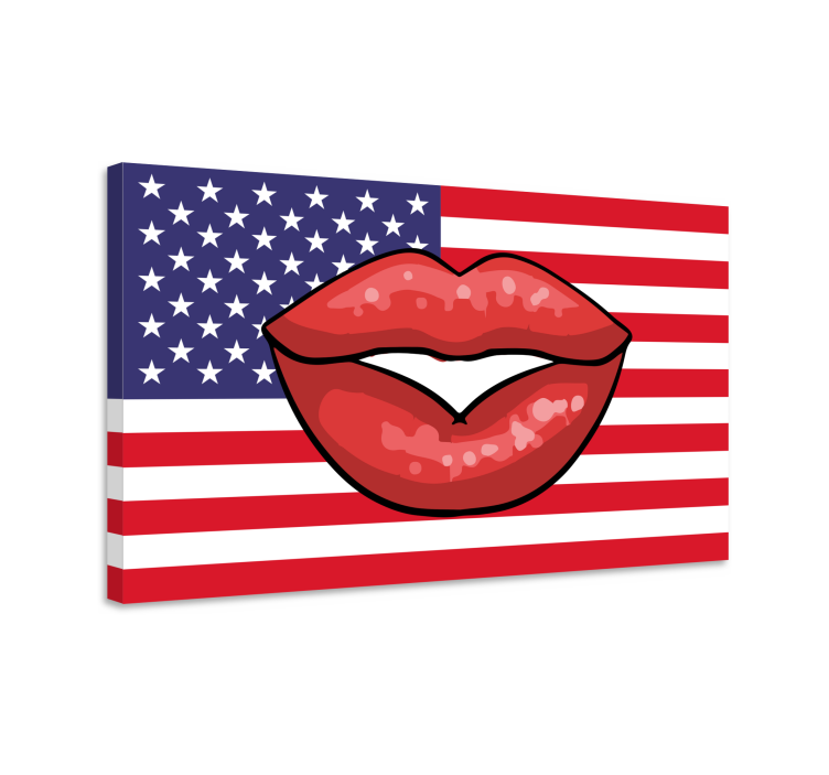 Wandbilder vintage lippen auf flagge - TenStickers