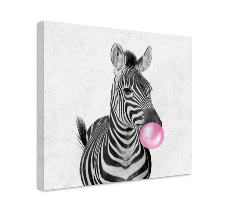 Wandbilder modern Zebra Tier kaugummi - TenStickers