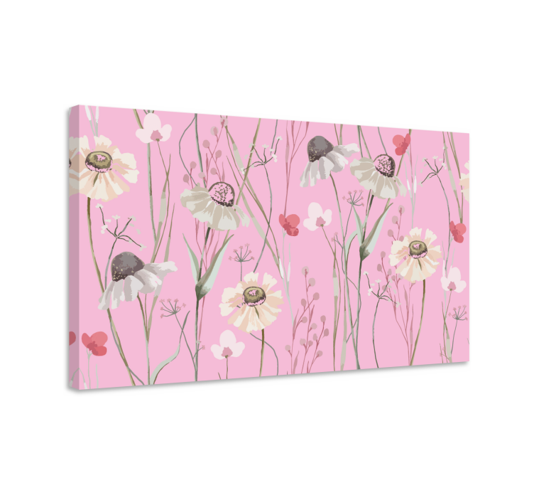 Leinwandbild Blume Rosa pastellfarben Muster - TenStickers