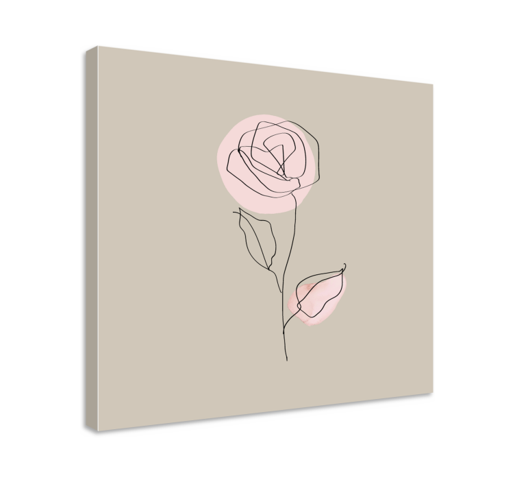 Leinwandbild elegante linie rose - TenStickers