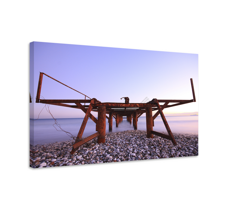 Wandbilder landschaft rostige pier perspektive - TenStickers