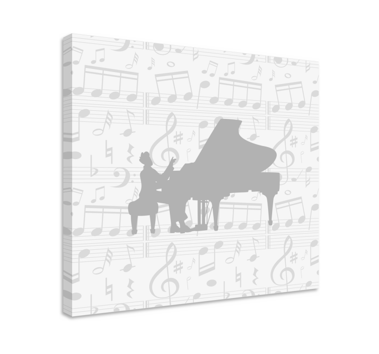 Wandbild musik klaviermelodien silhouette - TenStickers