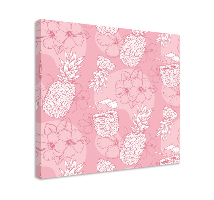 Leinwandbild ananas hibiskus muster - TenStickers