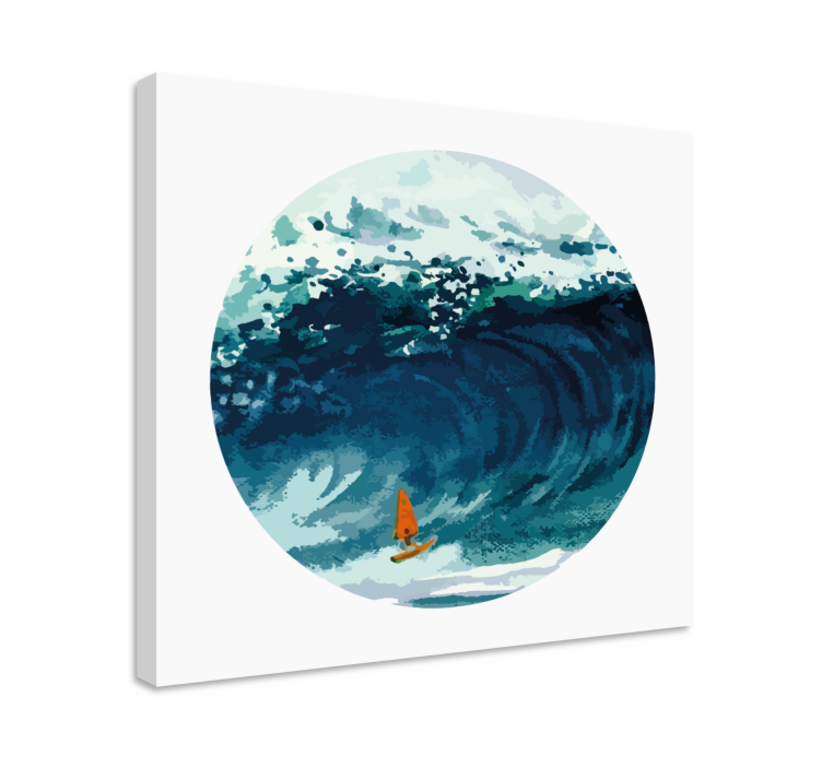Leinwandbild meer surfer auf der welle - TenStickers