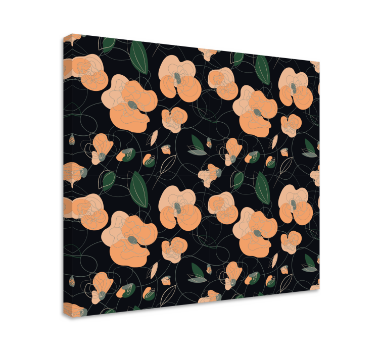 Leinwandbild mit elegantem blumenmuster - TenStickers
