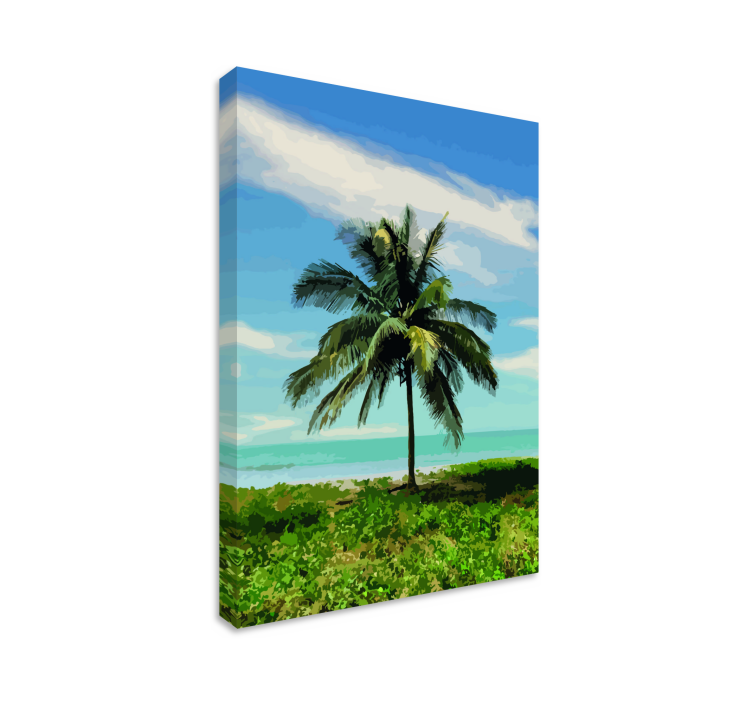 Wandbilder landschaft serene palmenoase - TenStickers