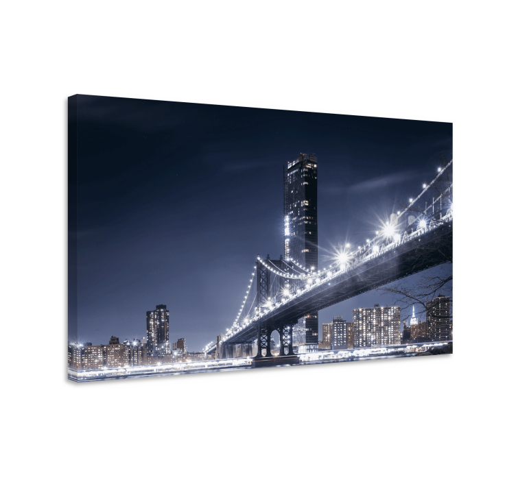 Leinwandbild brooklyn bridge lichter - TenStickers
