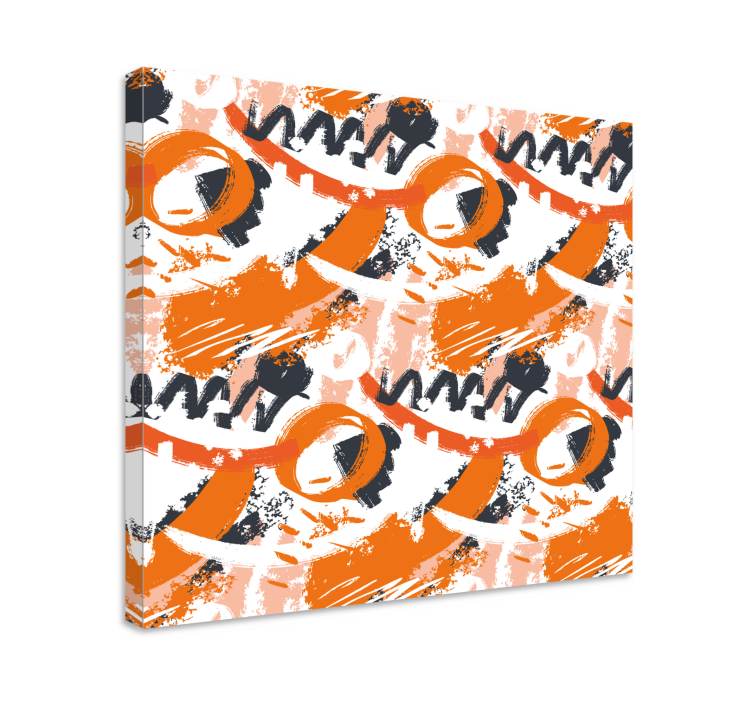 Leinwandbild abstrakt dynamische orange formen - TenStickers