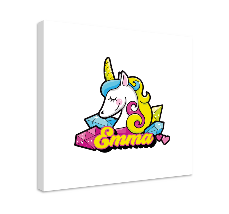 Leinwandbild personalisiert Hübsches diamant-einhorn - TenStickers