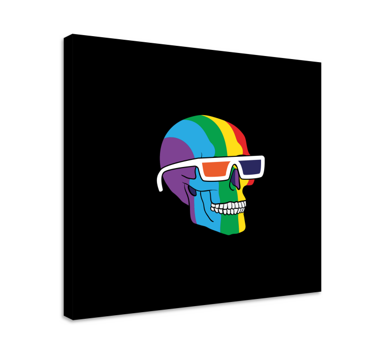 Leinwandbild obst regenbogen schädel brille - TenStickers