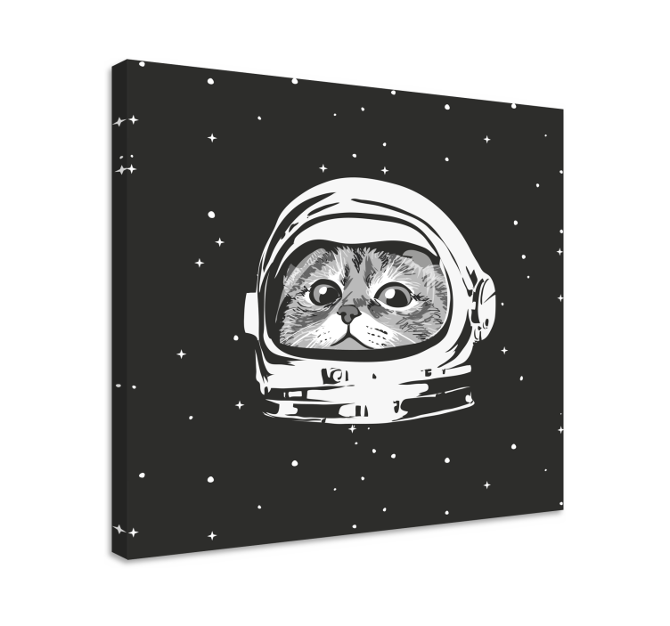 Wandbilder Katzen schwarz-weiß-astronaut - TenStickers