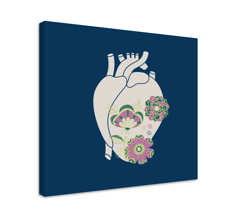 Leinwandbild abstrakt herz blumen design - TenStickers