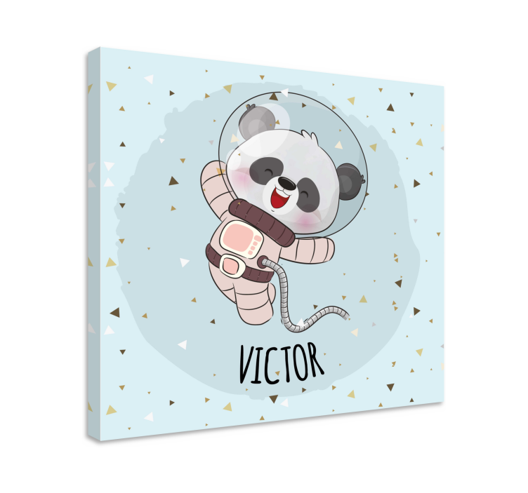3d leinwandbild fröhlicher weltraum-panda - TenStickers