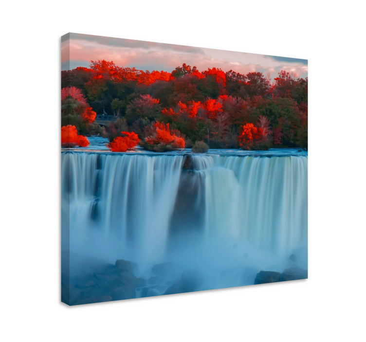 Wandbilder Landschaft Bunter wasserfall im wald - TenStickers