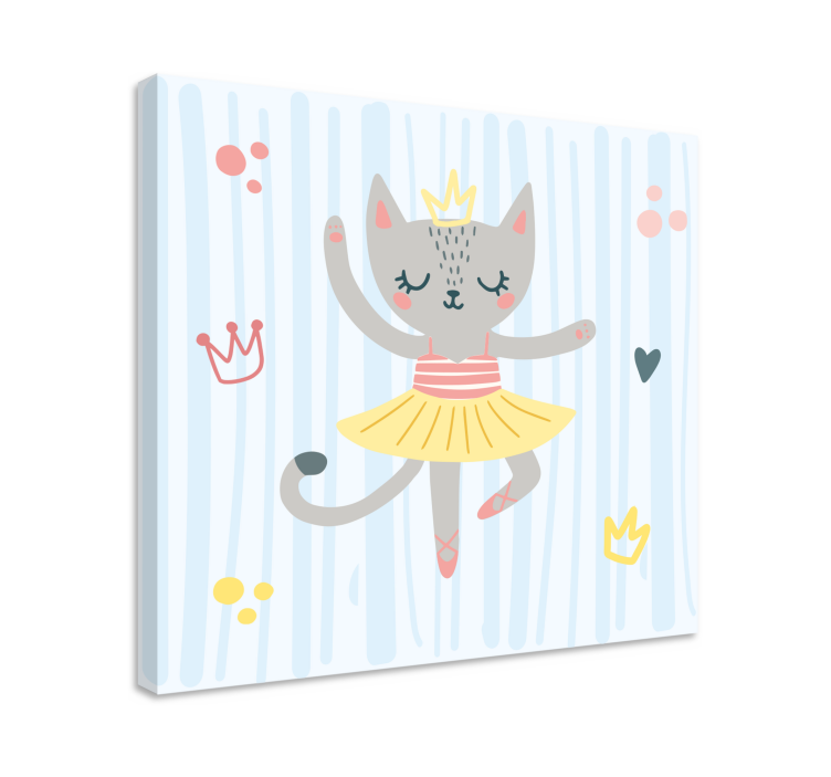 Wandbilder katzen tanzende katzenprinzessin - TenStickers