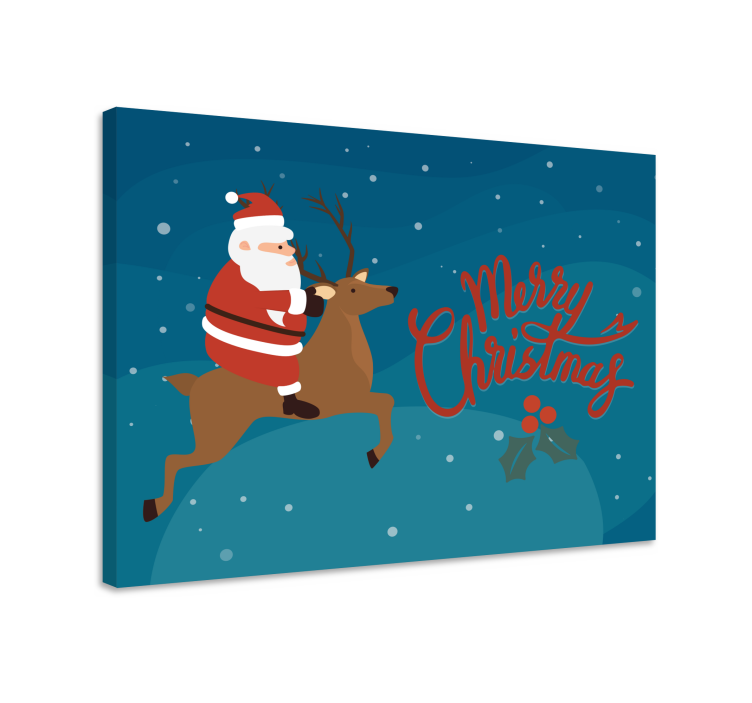 Leinwandbild Weihnachten Weihnachtsmann mit rentier-design - TenStickers