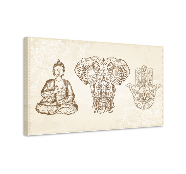 Wandbilder modern Buddha hamsa handsymbol - TenStickers