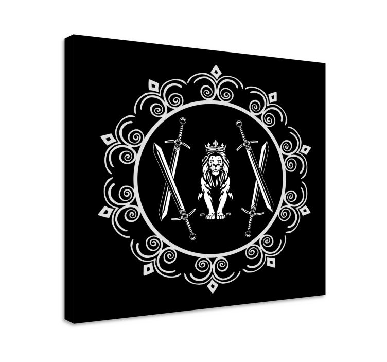 Wandbild baum löwe mit schwertern - TenStickers