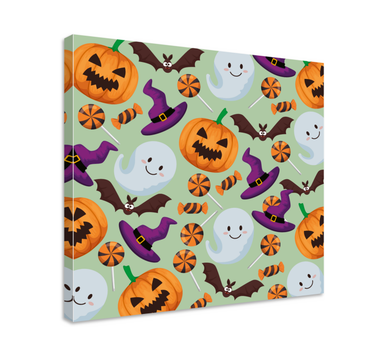 Leinwandbild jugendliche mit verspielten halloween-elementen - TenStickers