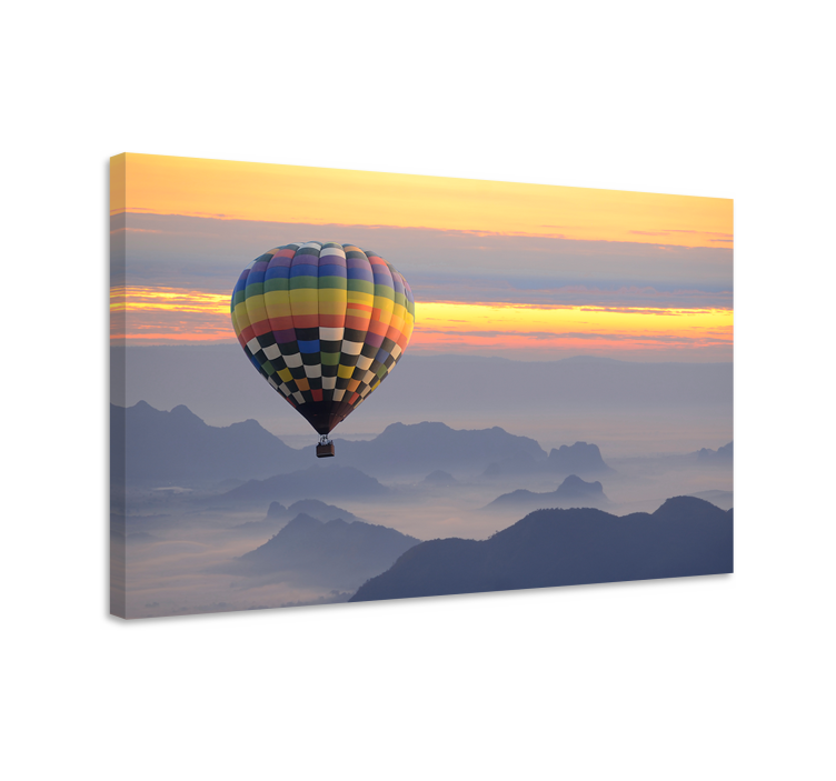 Wandbilder Landschaft Ästhetische Farben des heißluftballons - TenStickers