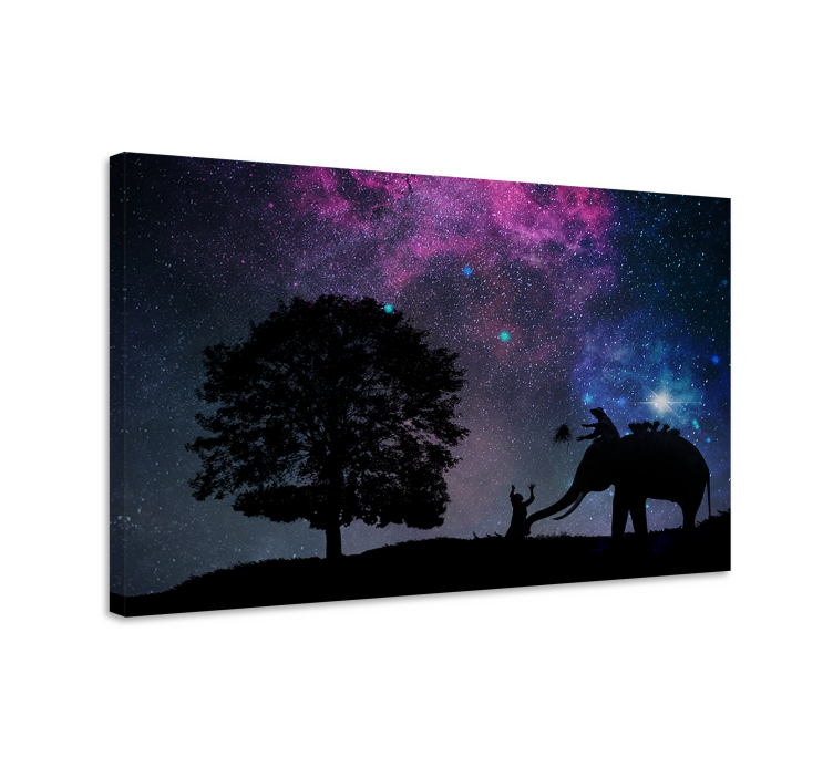 Wandbild elefant kind elefant interaktion - TenStickers