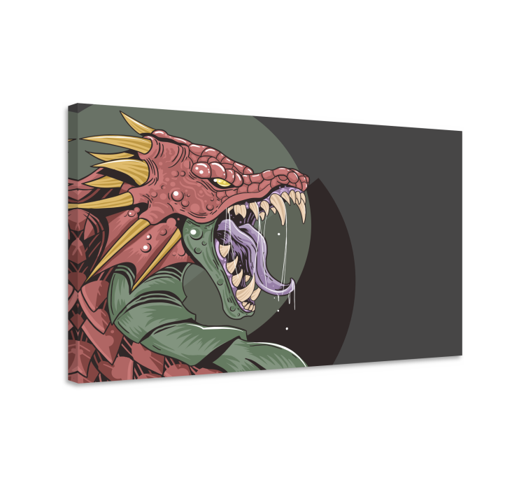 Dinosaurier wandbild mit furchterregendem drachen - TenStickers