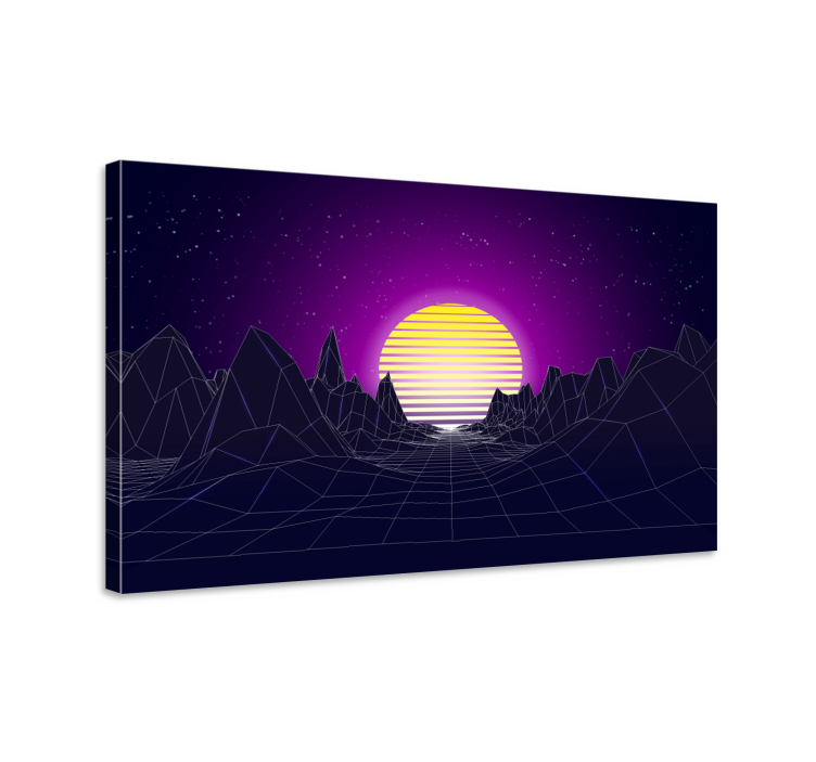 Wandbilder modern geometrische sonnenuntergang landschaft - TenStickers
