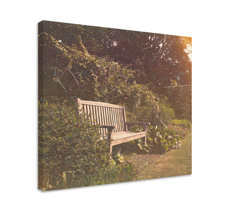 Wandbilder landschaft friedliche gartenbank - TenStickers