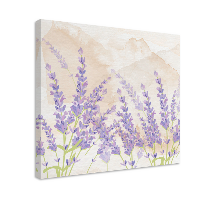 Leinwandbild Blume Provenzalische malerei aquarell lavendel - TenStickers