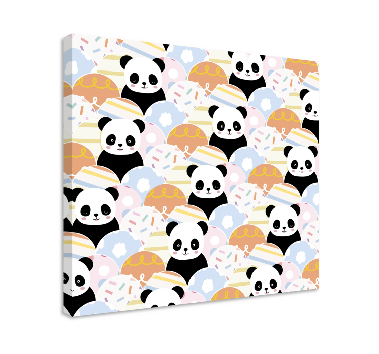 Wandbild tier mit verspielten panda-mustern - TenStickers