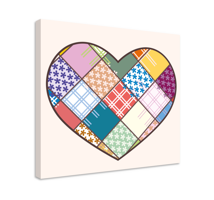 Wandbild motivation herz patchwork design - TenStickers