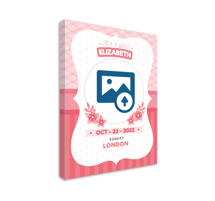 Leinwandbild Babys personalisierte rosa ankündigung - TenStickers