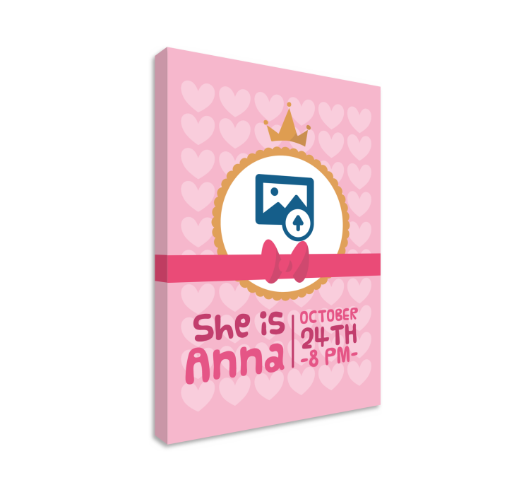 Leinwandbild personalisiert Benutzerdefiniertes foto rosa baby - TenStickers