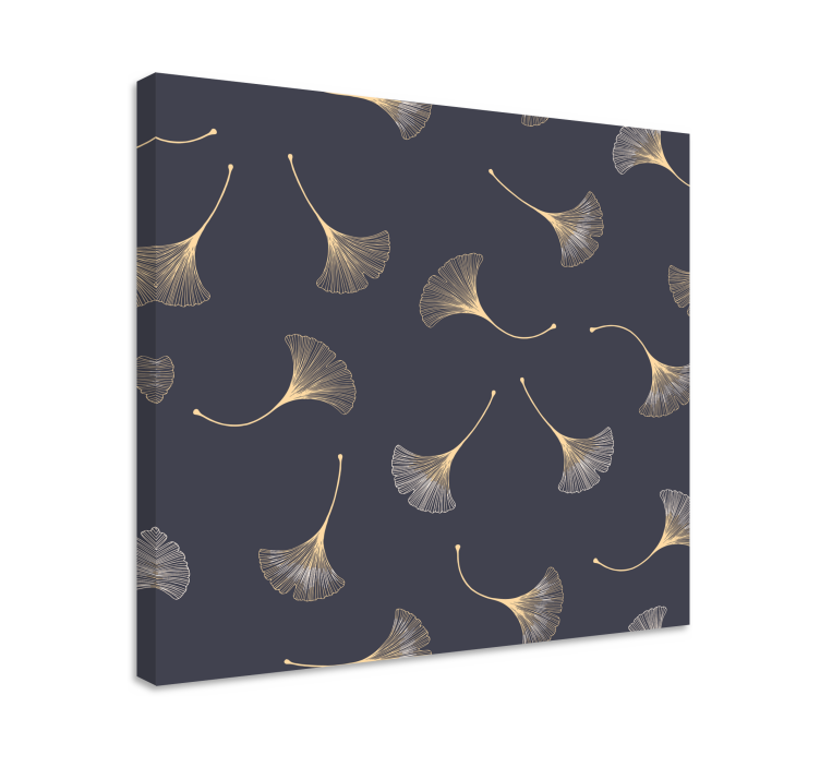 Wandbilder modern Ginkgoblatt marine & gold - TenStickers