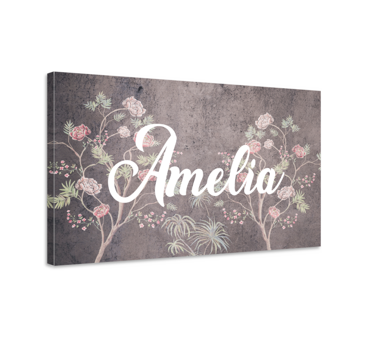 Leinwandbild Blume blumenmuster mit namen - TenStickers