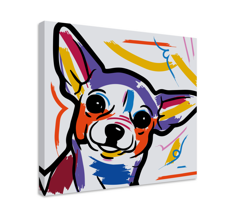 Wandbilder modern Bunter künstlerischer chihuahua-hund - TenStickers